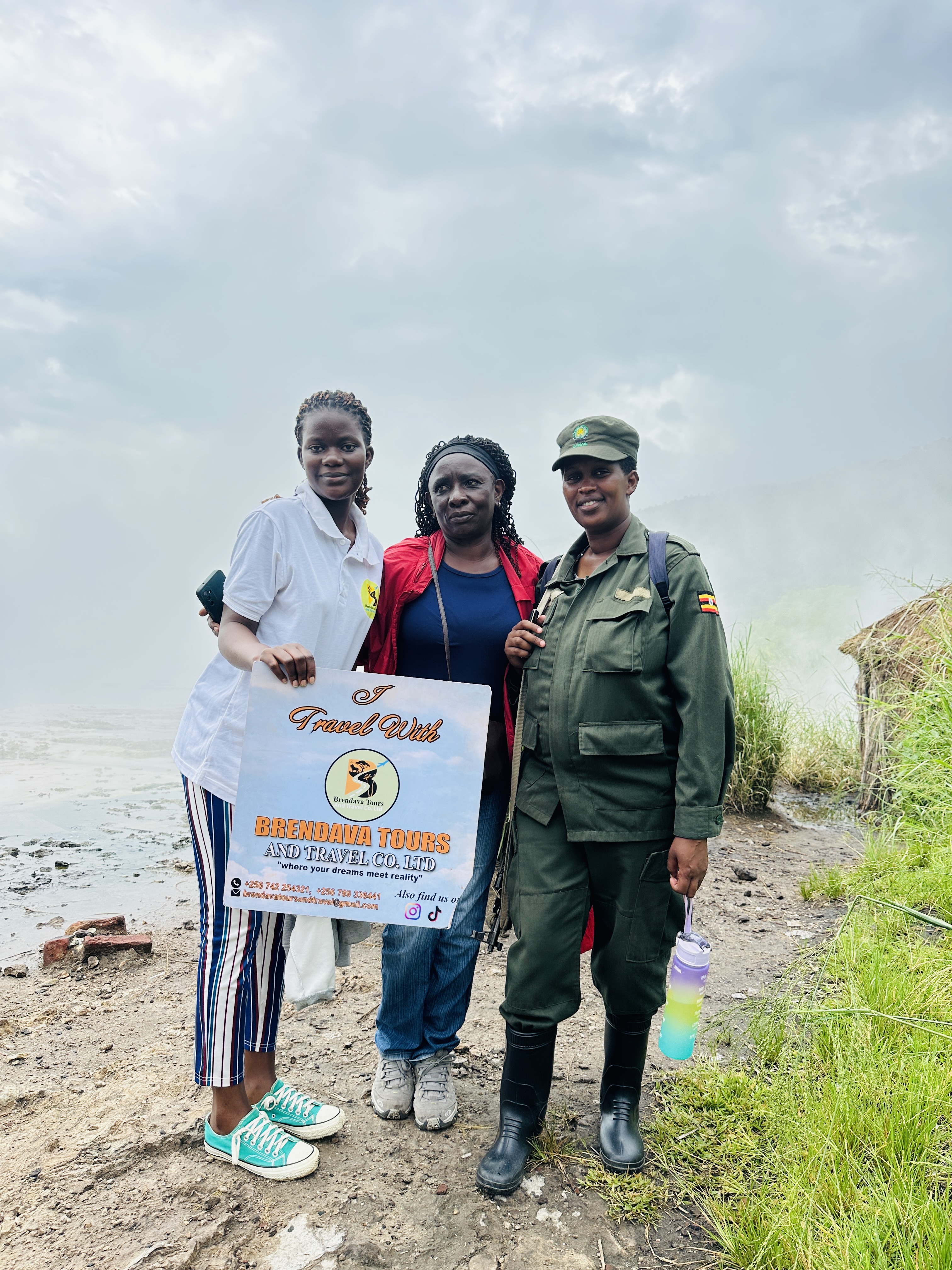 Guests with Brendava Tours team at the falls